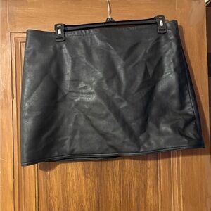 H&M Black Leather Mini Skirt size 18